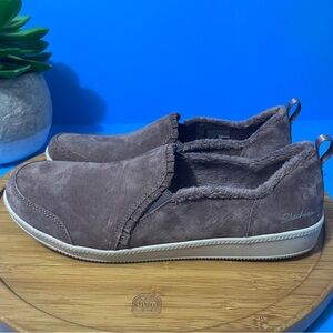 Skechers Madison Ave Suede Sneakers Purple Plushed Slip-On Loafers Size 8.5